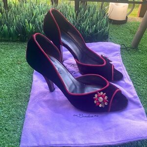 Lulu guinness velvet pumps